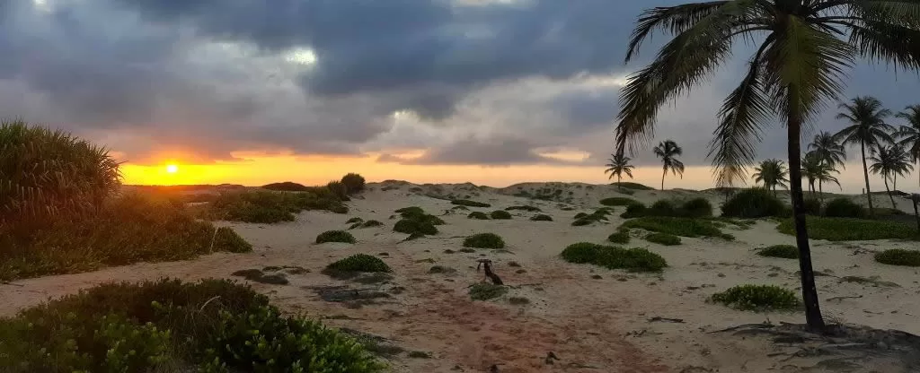 Praia de Pirambu ao pôr do sol Melhores praias de Aracaju Pirambu